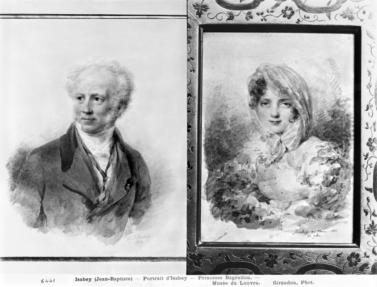 1841年と1812年のバグラチオン王女の自画像と肖像